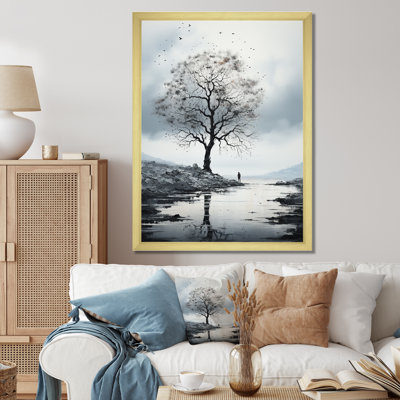 Lynnai " Grey Minimalism Tree Solitude II "