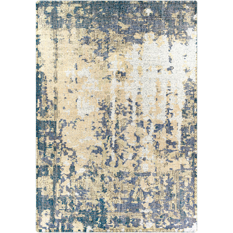 Jayden Wool Oriental Area Rug in Bright Blue