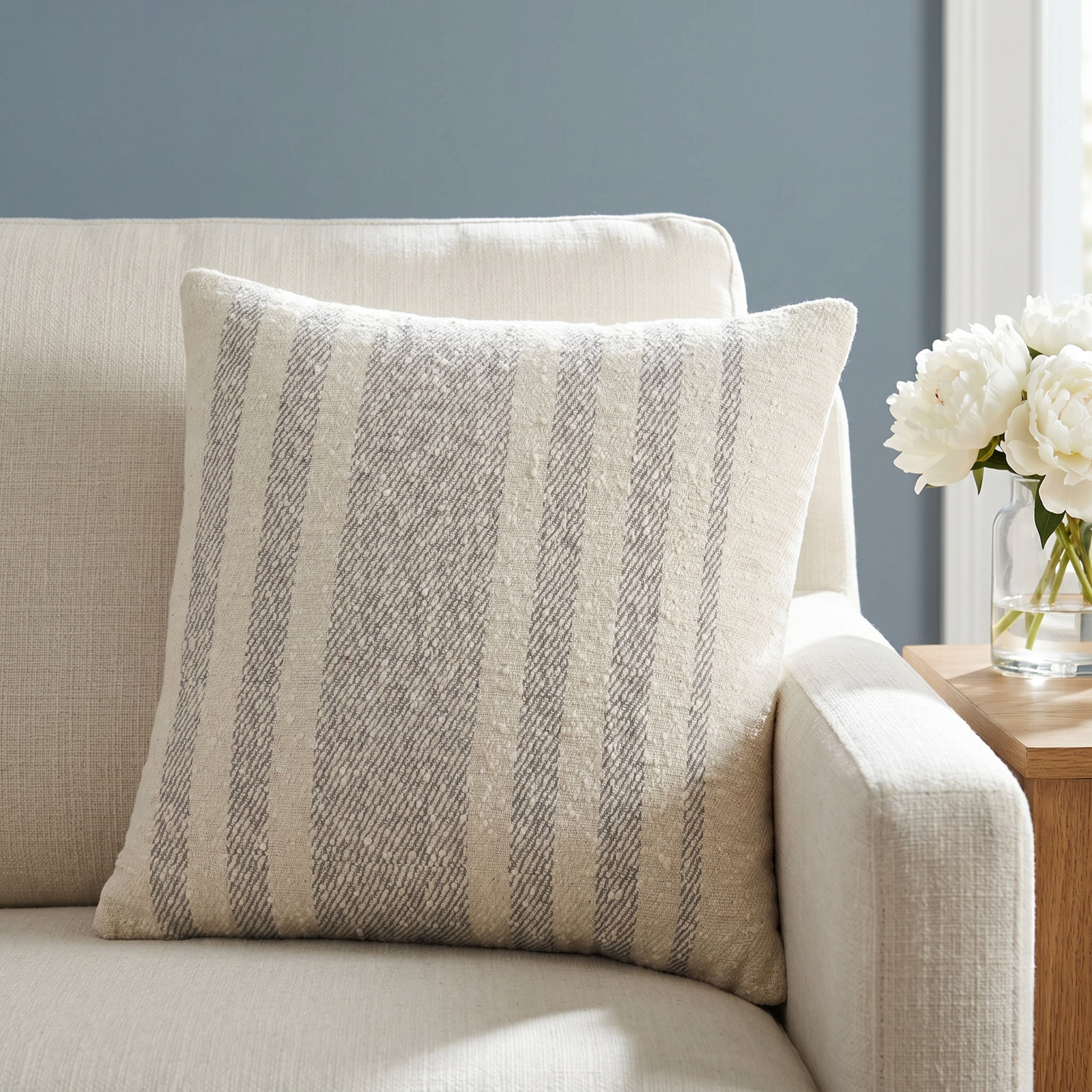 Sorden Striped Cotton Throw Pillow, Pillow Cover Only - No Insert, Brown, 20" x 20"