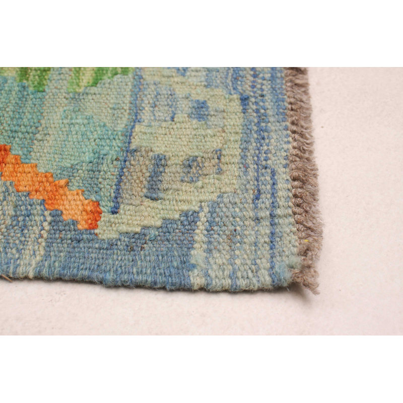 Tapis bleu clair en laine nouvel âge 4 pi x 5 pi 7 po Dames