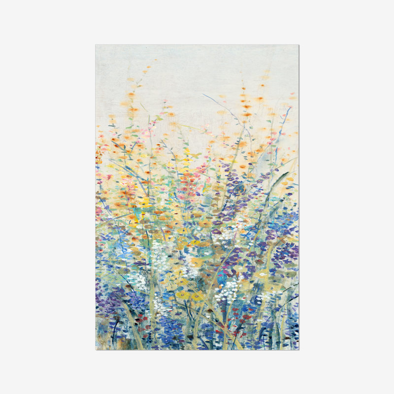 Wildflower Panel I by Timothy O' Toole - Wrapped Canvas Painting Print, Black Floater Framed, 91cm H x 61cm W