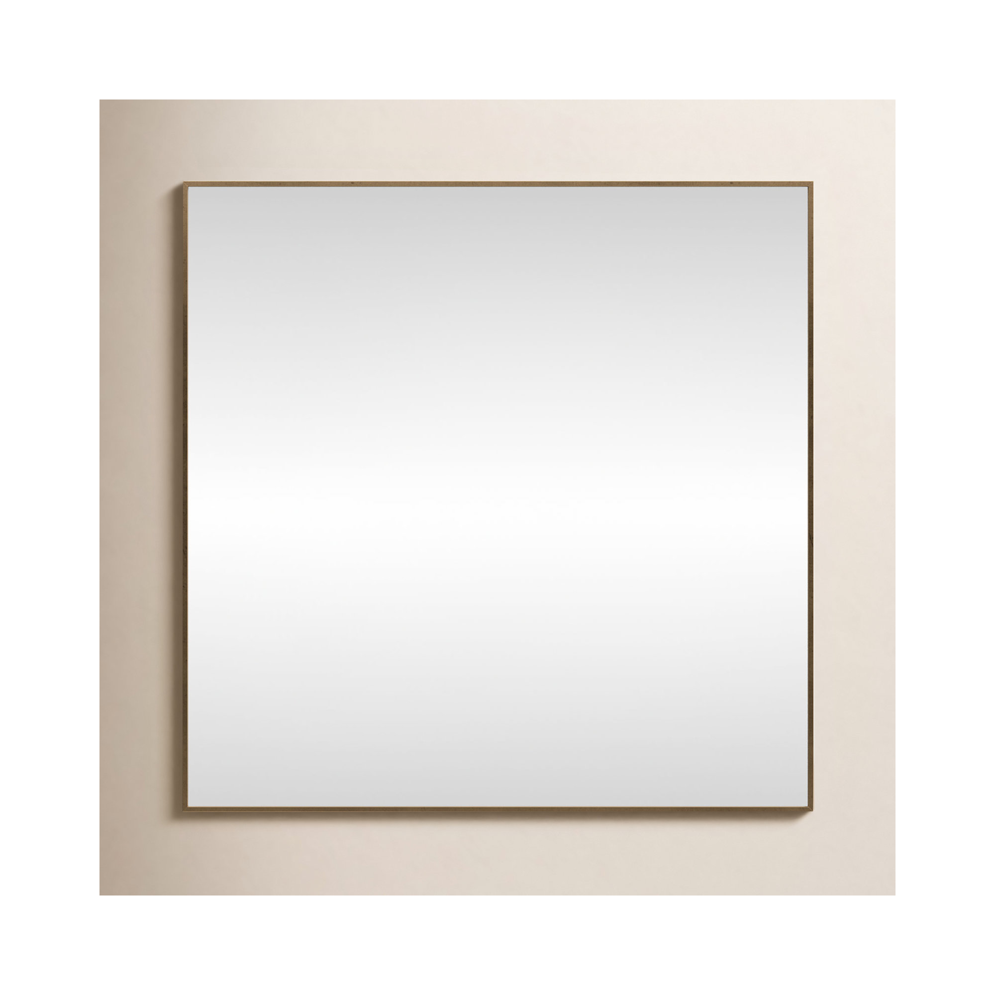 Valparaiso Metal Square Wall Mirror, Brass, 48"  x 48" 