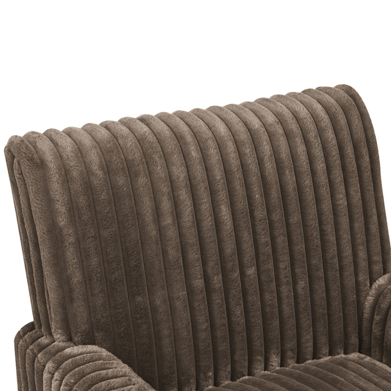 Fauteuil rembourré avec pieds en bois massif, Café noir