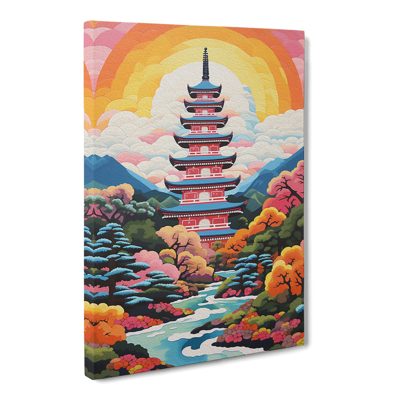 Pagoda Colour Field No.3 - Wrapped Canvas, 60cm H x 40cm W x 3cm D