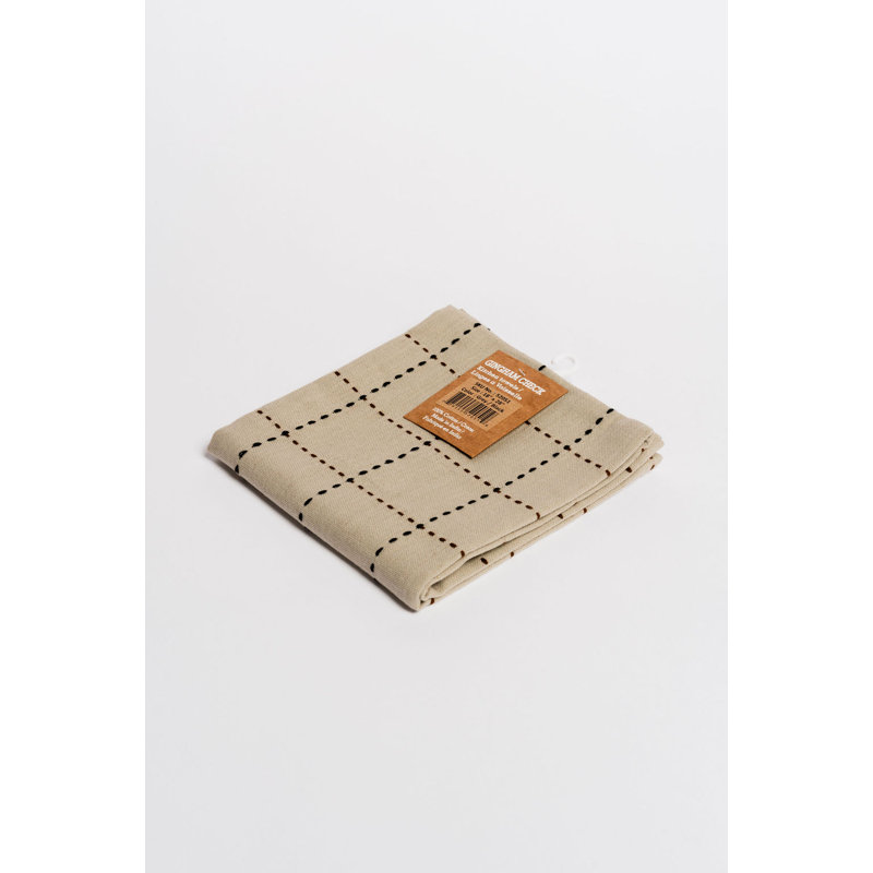 Ensemble de 4 serviettes de cuisine Classic en vichy Classic, Vérifier, Gris / noir