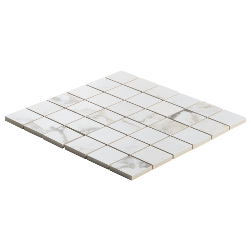 Calacatta Macchia 12X12 Marble Look Matte Porcelain Mosaic Floor And Wall Tile