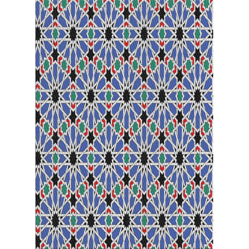 Tapis bleu en laine touffeté à la main Cabello