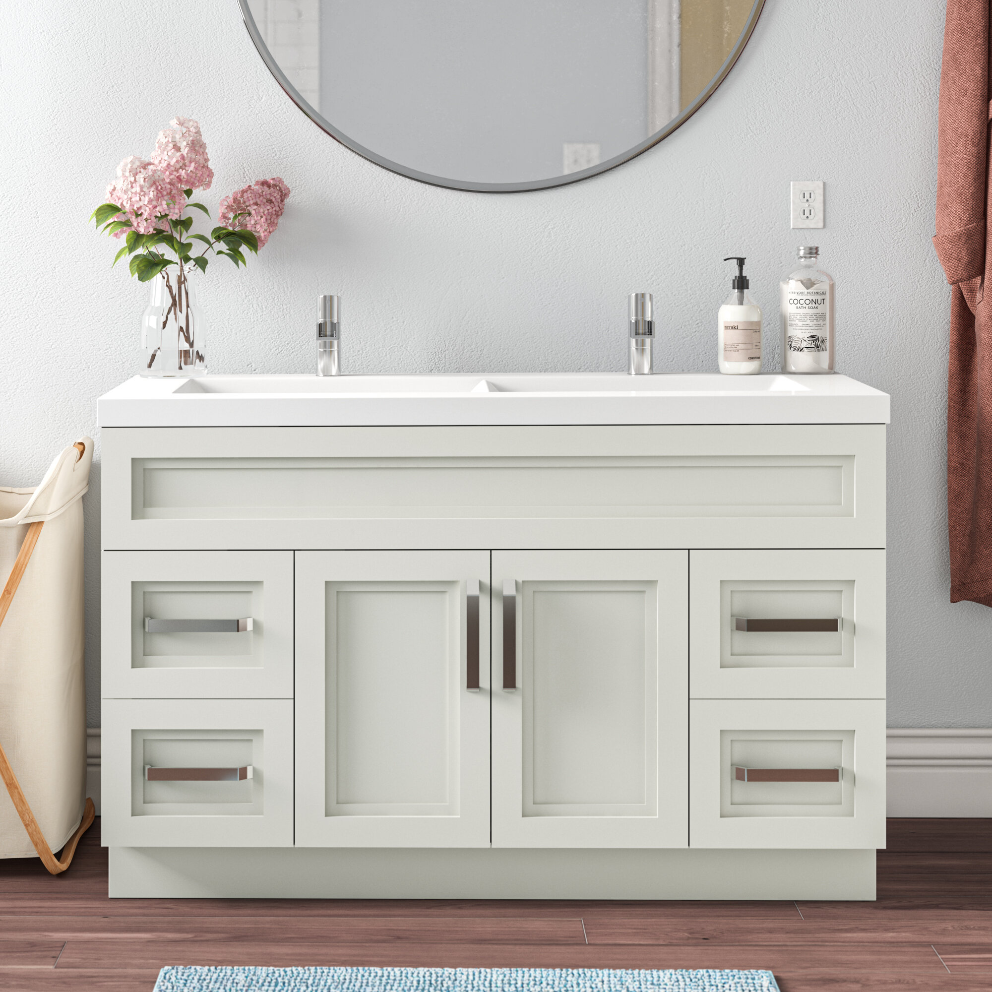 Ebern Designs Syble 48'' Double Bathroom Vanity with Top & Reviews ...