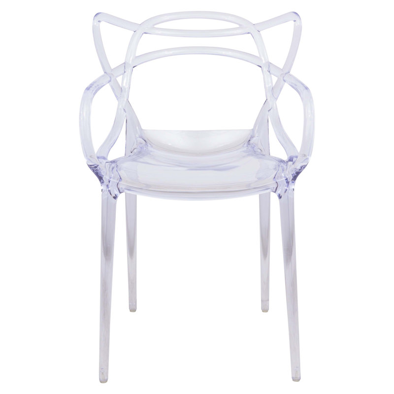 Milan Modern Clear Plastic Dining Chair with Elegant Wire Design