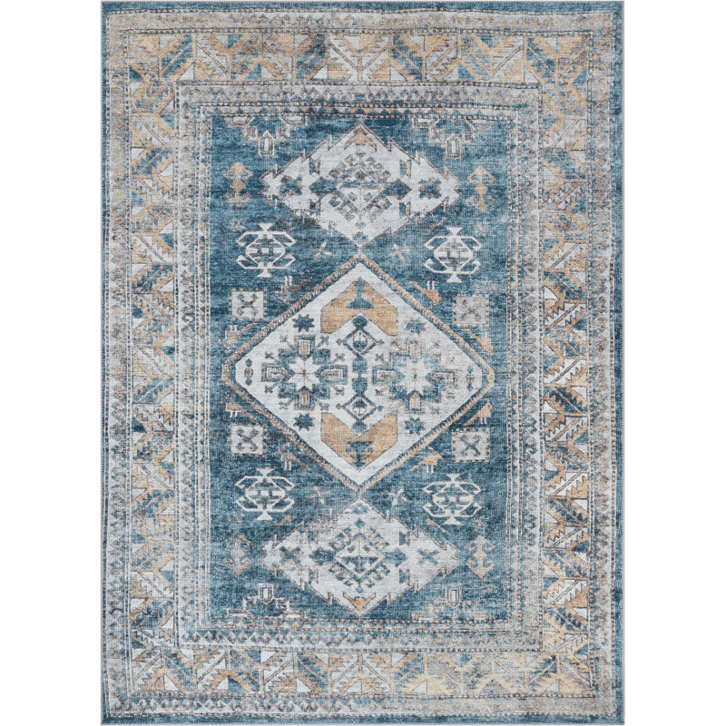 Eustice Washable Oriental Indoor Rug, Rectangle 5'3" x 7'3"