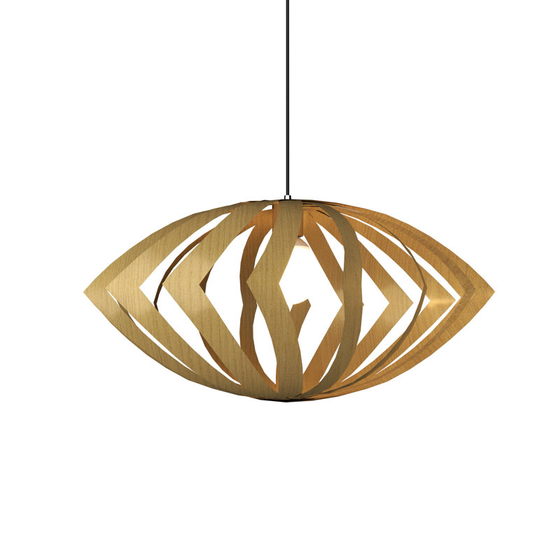 Luminaire suspendu géométrique unique à 1 lumière Versátil, H 18,9 po x l 33,46 po x P 33,46 po, Organic Gold