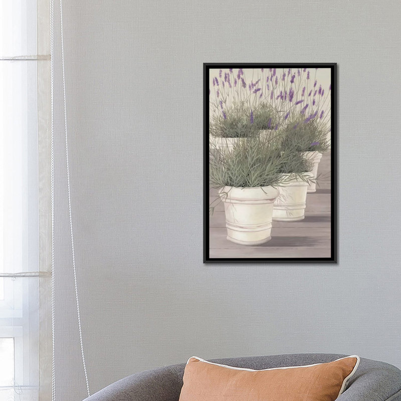 « lavande », impression sur toile, H 26 po x l 18 po x P 1,5 po, Toile avec cadre flottant noir, Pas de tapis