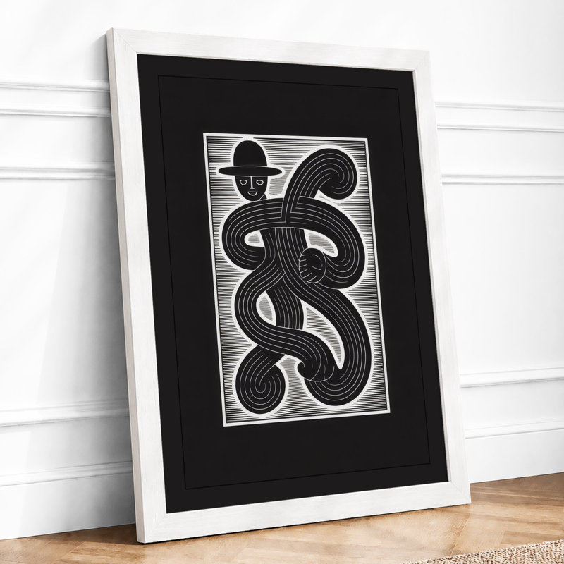 Hat And Serpent Minimalist - Print, A1 - 84.1 x 59.4 cm, White