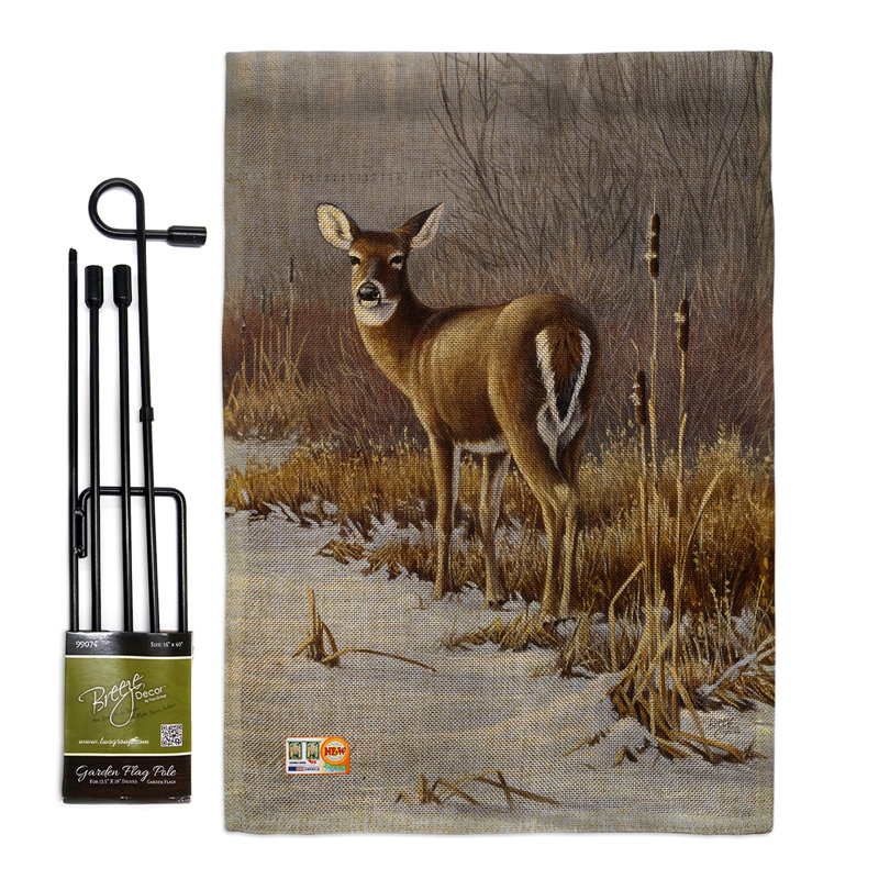 En toile jute sur alertes 2 côtés 19 x 13 po drapeau de jardin