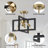 Andranae 4 - Light 14.6" Modern Black/Gold Square Semi Flush Ceiling Mount Light for Bedroom Foyer-240446924