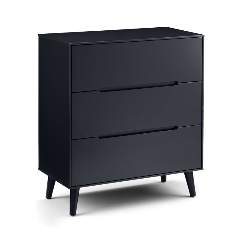 Heriberto 80cm W 3 - Drawer Chest of Drawers, Anthracite