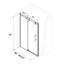 Porte de douche coulissante simple sans cadre de 48 à 48,8 po x H 76 po avec verre trempé transparent de 8 mm, finition noire