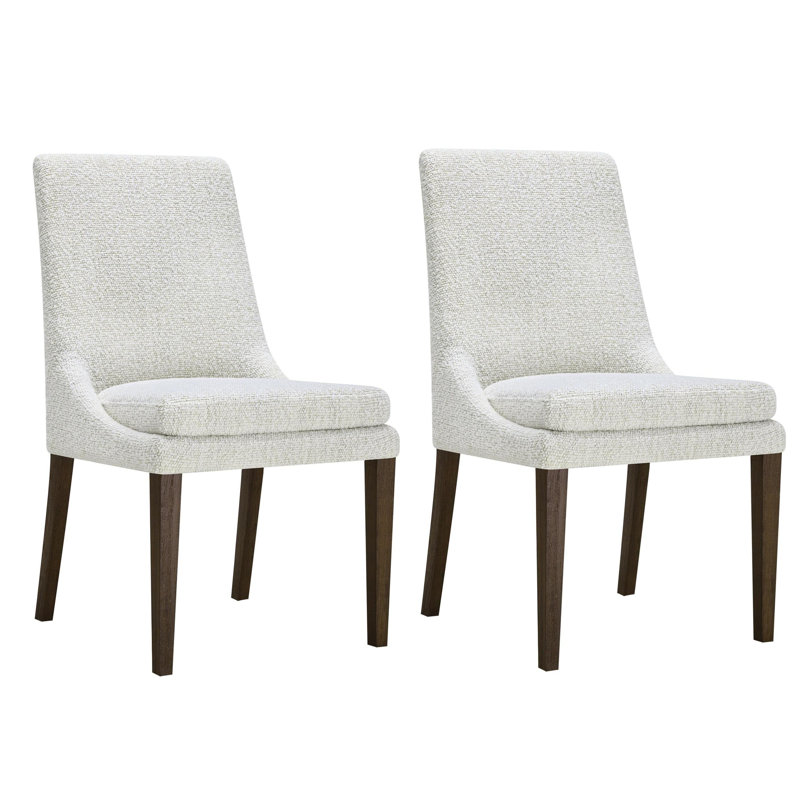 Chaise d'appoint rembourrée Niara, Tweed Merino Pearl Performance