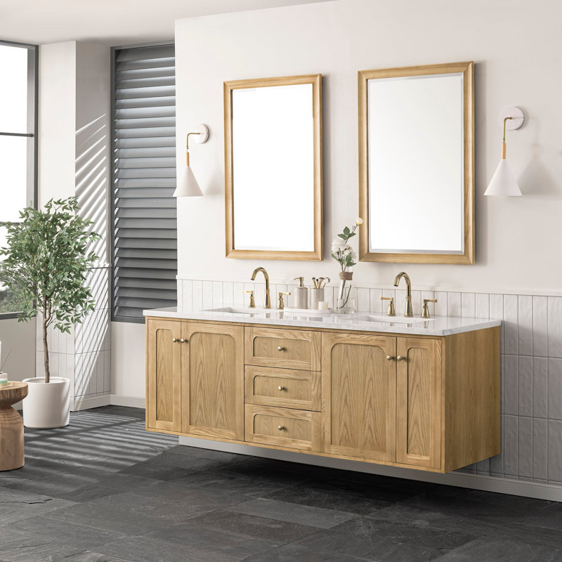 Laurent 72'' W Double Vanity, 8" Widespread, Light Natural Oak, Tajnar Eclos