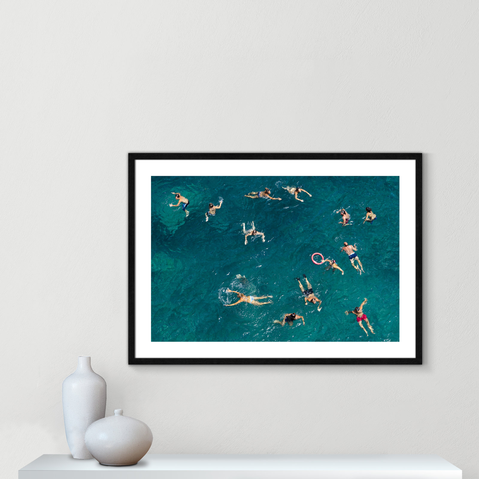Norvell "Tonti" Print by Tonti, Black Wood Framed Paper, 25.5" H x 35.5" W x 0.75" D