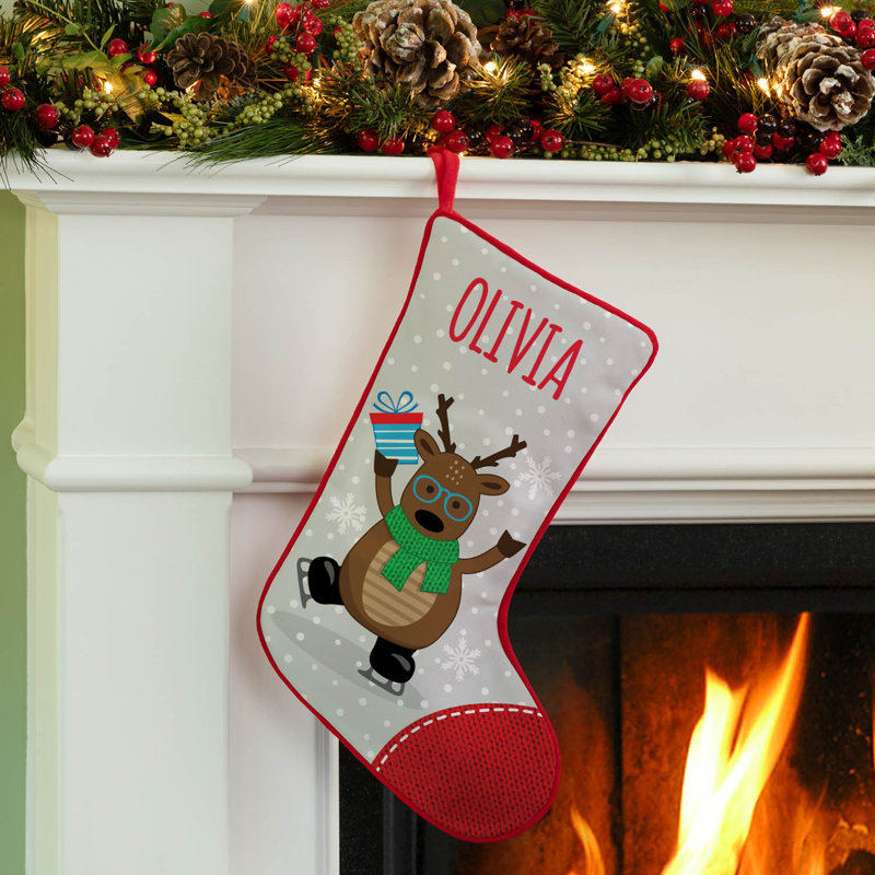 Bas de Noël personnalisé Jolly Reindeer, Oui