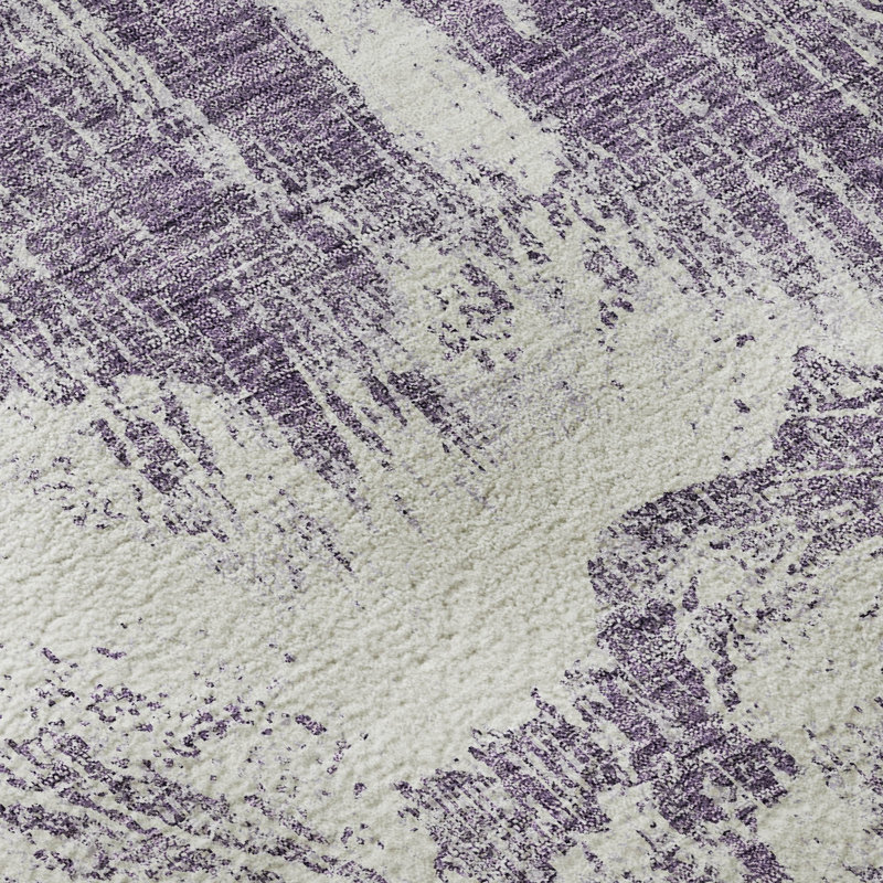 Premium Machine Washable Prisco Purple Rug, Rectangle 1'8" x 2'6"