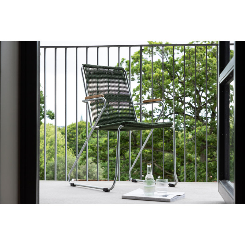 Jalisia Patio Dining Side Chair, Silver, Green
