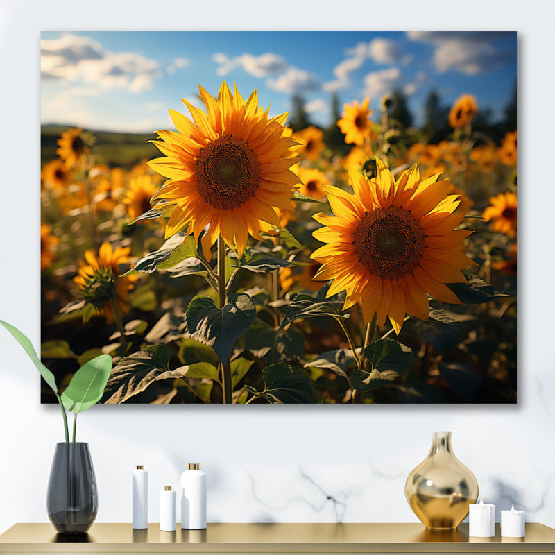 Zissy " Germany Sunflower Paradise Sunrise II ", H 24 po x l 32 po, Toile tendue