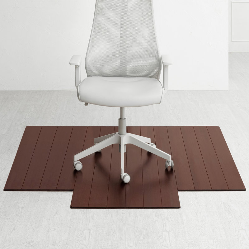 Standard 8mm Thick Bamboo Chair Mat – Anti-Slip, Straight Cut, Designed for Hard Flooring, Included, 55" W x 57" D