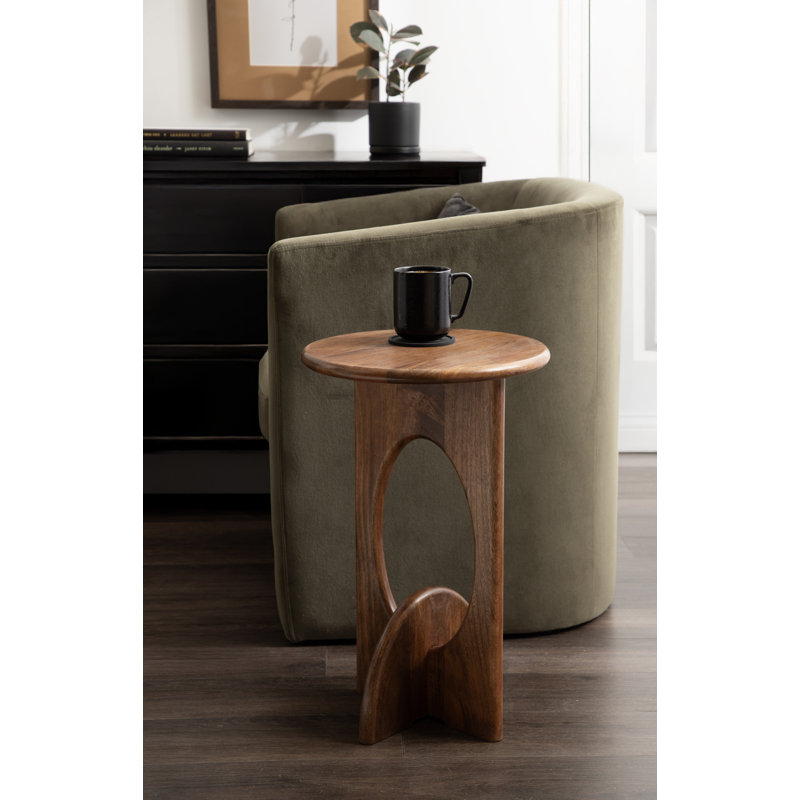 Table d'appoint Brence, Noyer brun