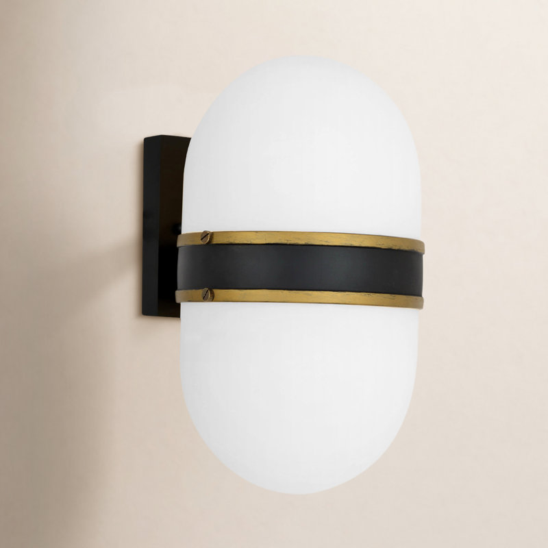 Marie Black 2 - Bulb Outdoor Wall Mount, White, 10" H x 6" W x 7.25" D
