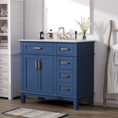 36" Single Bathroom Vanity With Sink