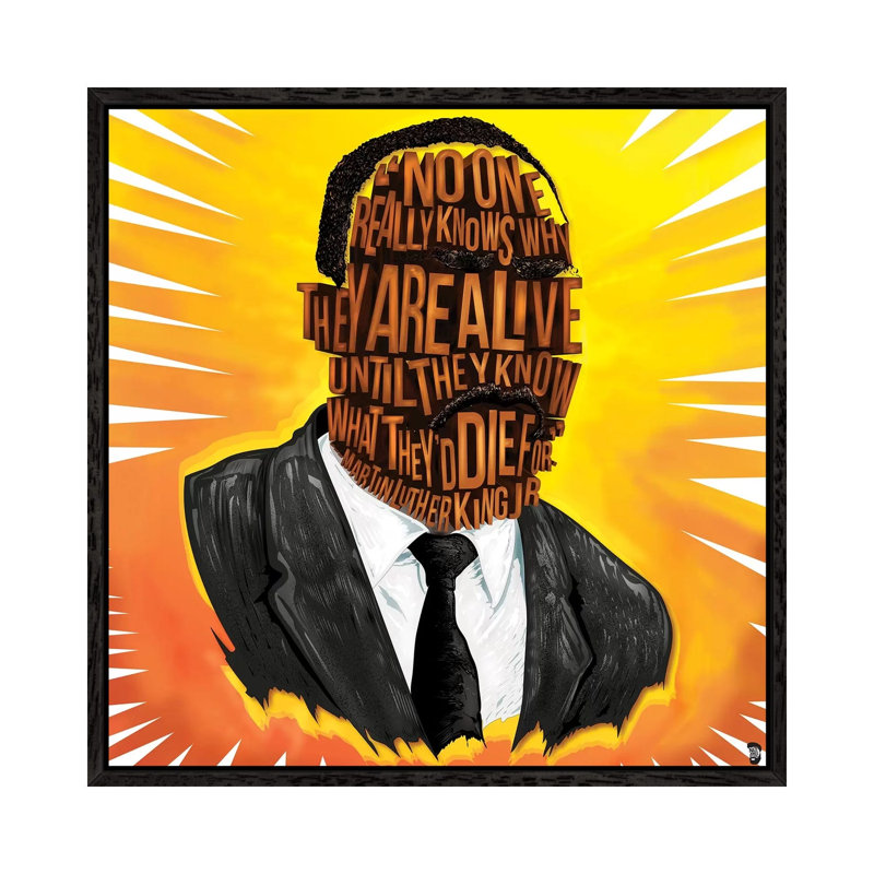 MLK Jr by Nate Jones - Print on Canvas, Black Framed, 93.98cm H x 93.98cm W x 3.81cm D