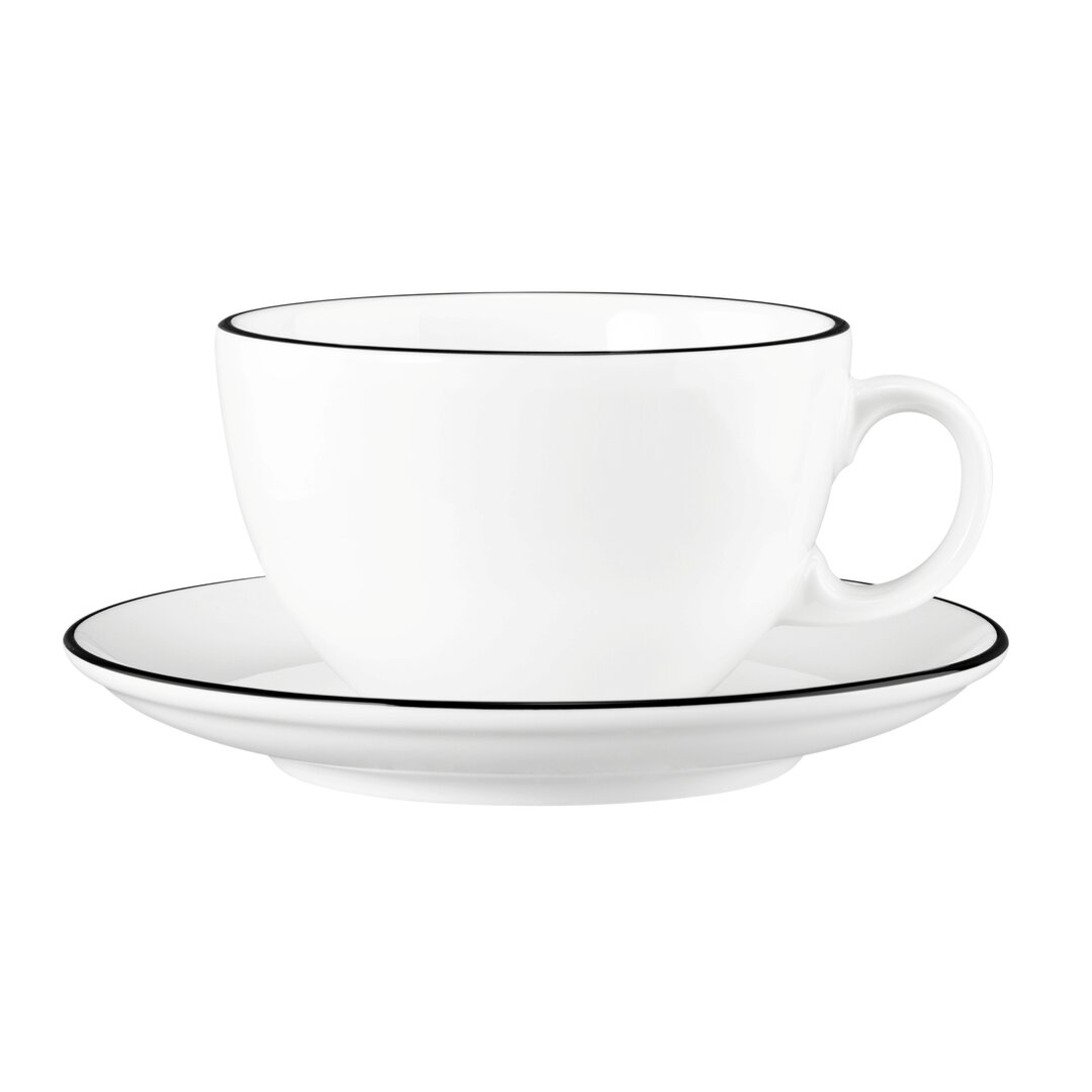 Modern Life Black Line Cappuccinotasse mit Untertasse