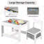 Ensemble de table et 2 chaises pour enfants 3 en 1 avec rangement, plateau amovible et tableau noir, pour l'art, l'artisanat, la lecture, le jeu-410757969