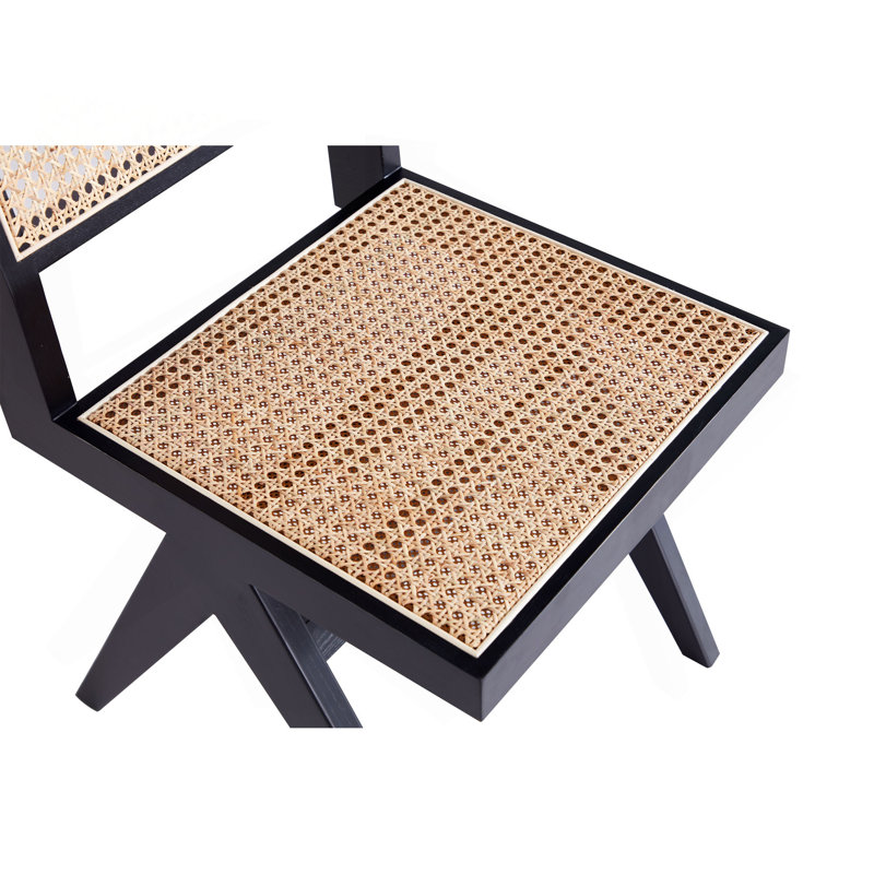 Ensemble de 2 chaises de salle à manger noires et naturelles, Noir