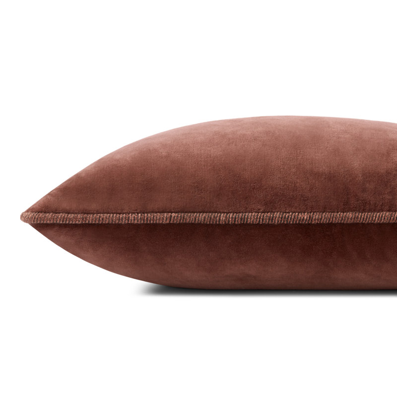 Chris Loves Julia x Loloi Reversible Liza Pillow, 13"H x 21"W, Cinnamon