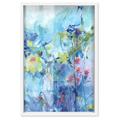 Heavenly Blue II Shadowbox Print Floral Abstract Art by Art Remedy