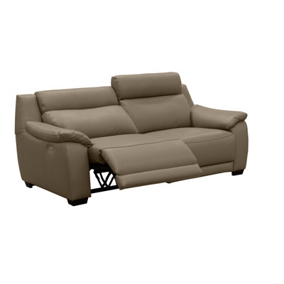 Latrale 83.9 in Genuine Leather Pillow Top Arm Reclining Commercial Use Sofa