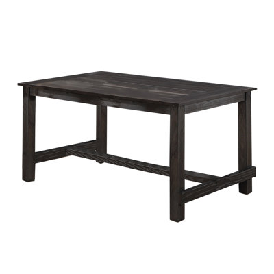Rectangular Wooden Dining Table In Espresso by Winston Porter