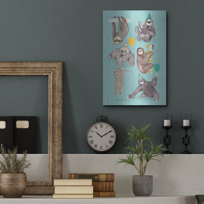 «Party With Sloths» par Hanna Melin, H 16 po x l 12 po