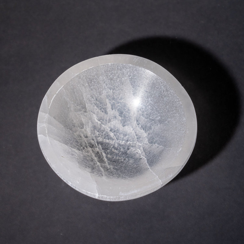 Genuine Selenite Polished Round Bowl (325.9 Grams)