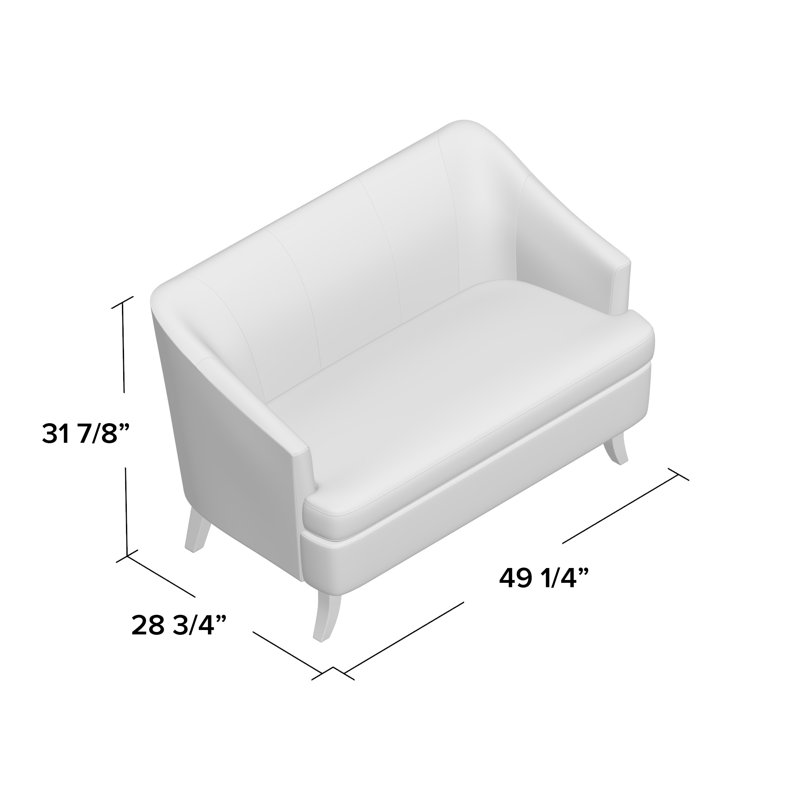 Faiza Upholstered 49.2'' Loveseat, Dark Gray Linen 