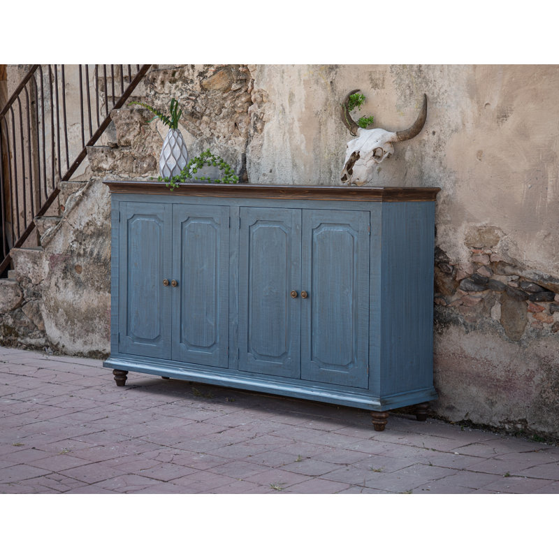 Bourneville 71.25'' Solid Wood Sideboard, Sky Blue