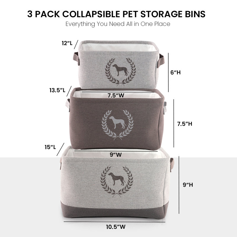 Ensemble de 3 bacs en tissu