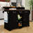 Rolling Kitchen Island with Storage, Adjustable Shelves, Power Outlet, 3 Drawers and Bar Counter-828791048