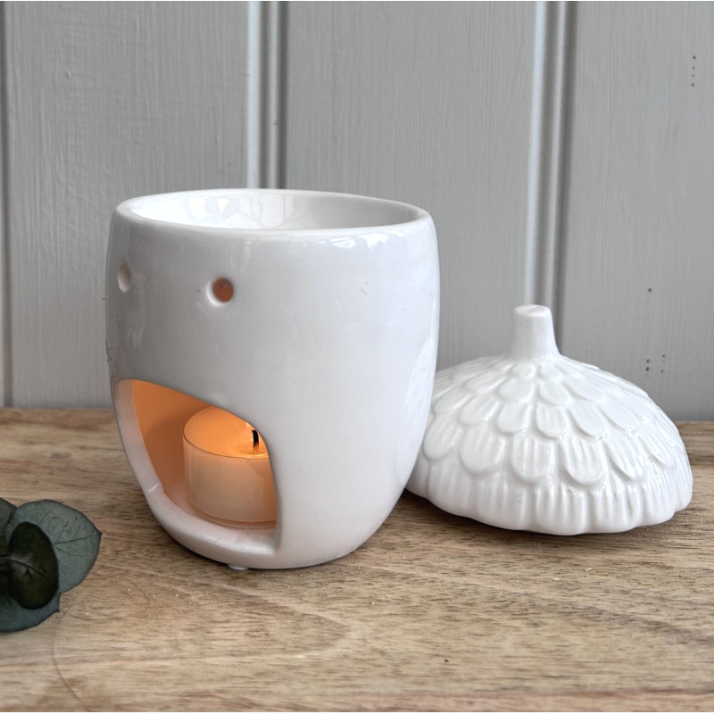 Ceramic Tabletop Wax Warmer, White