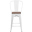 Tabouret de bar ou de comptoir en métal Marian avec dossier et siège en bois Marian-2101696434-2101696441-2127243145