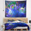 Tapisserie florale florale bleue-28503609