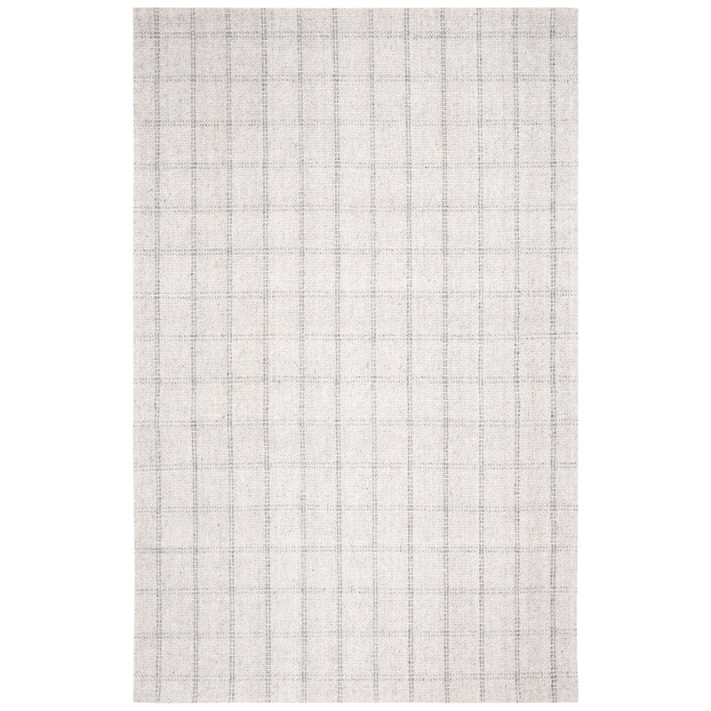 Tamworth Lauren Ralph Lauren Hand Woven Viscose/Wool Plaid Rug in Silver, Rectangle 3' x 5'